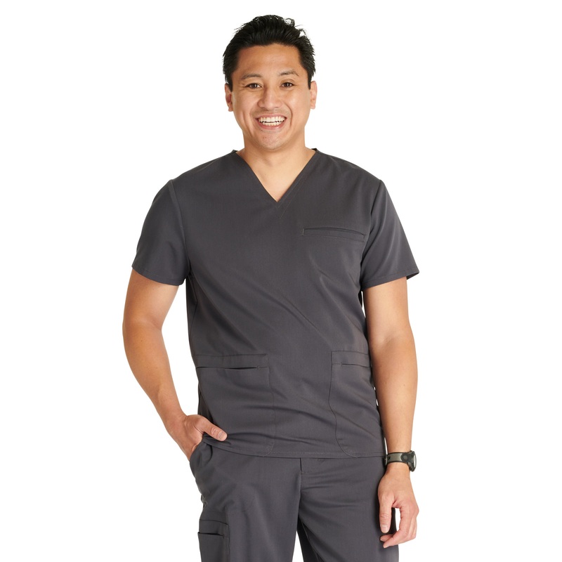 Men's V-Neck Top - CK719A - Pewter