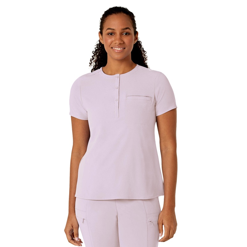 Women's One-Pocket Mandarin Collar Tuck-In Top - 6434 - Pastel Lilac