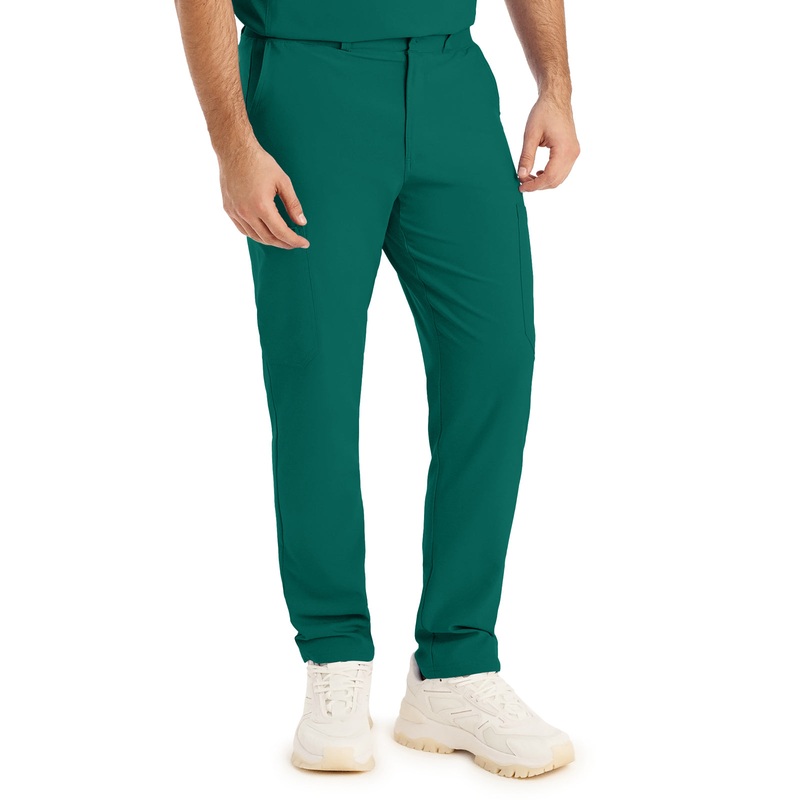 Men's 8-Pocket Mid-Rise Rib-Knit Elastic Waist Cargo Pant - LB410 - Hunter