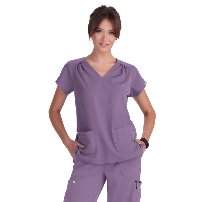 Women's Heart-Shaped Neckline Meadow Top - 1120 - Dusty Grape