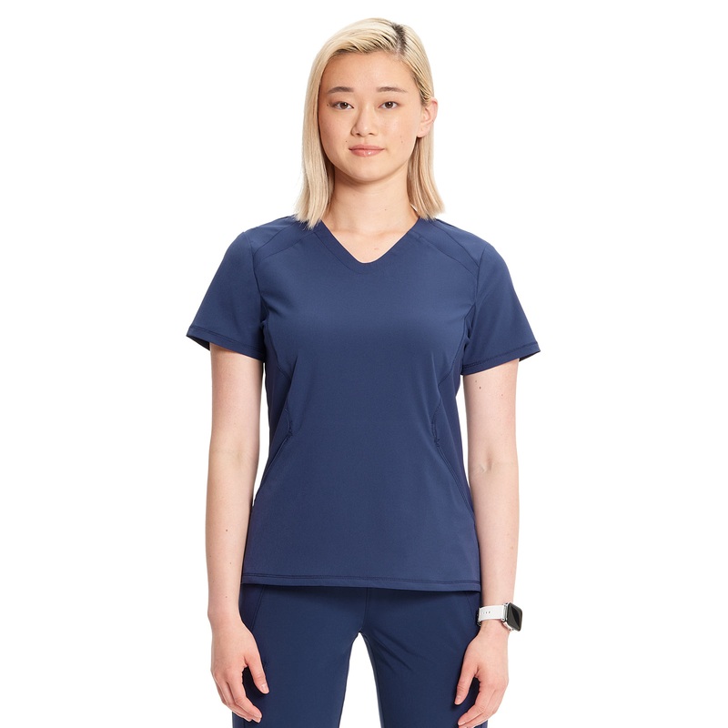Women's V-Neck Top - IN620A - Navy