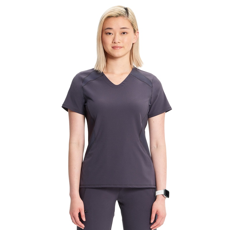 Women's V-Neck Top - IN620A - Pewter