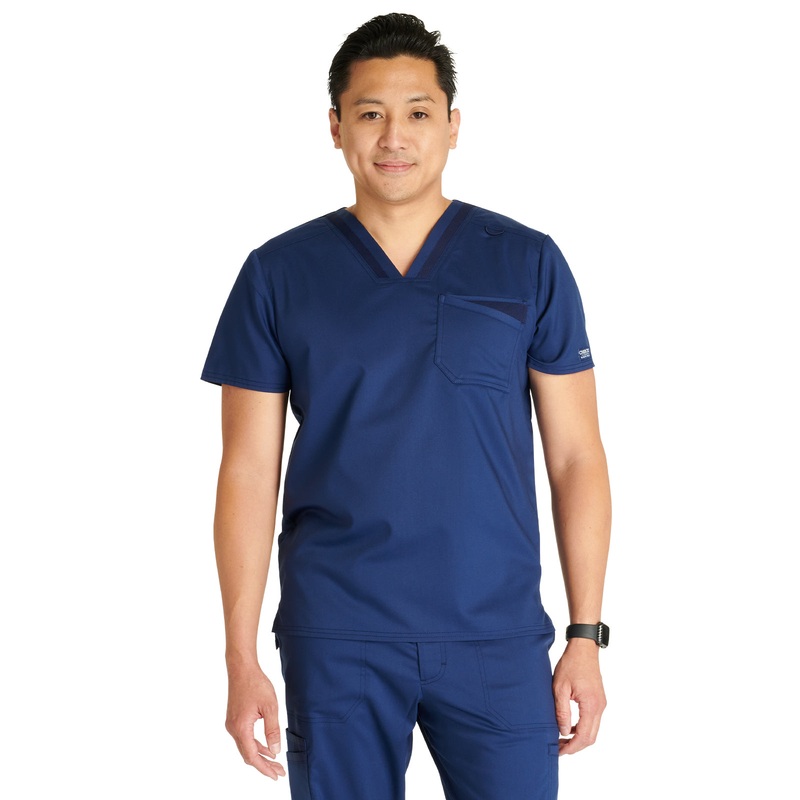 Men's 2-Pocket V-Neck Top - WW751 - Navy