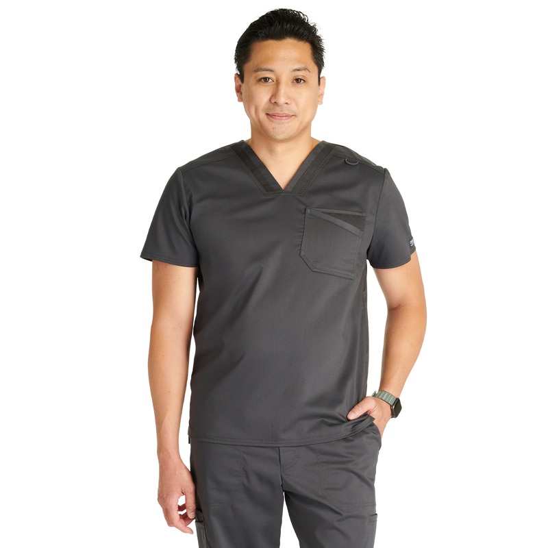 Men's 2-Pocket V-Neck Top - WW751 - Pewter