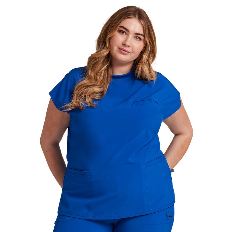 Women's Mock Neck Top - CK742A - Royal