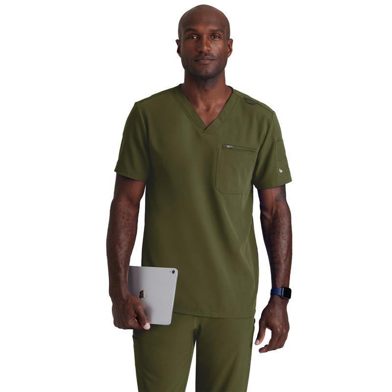 Men's Classic V-Neck Top - BUT153 - Olive