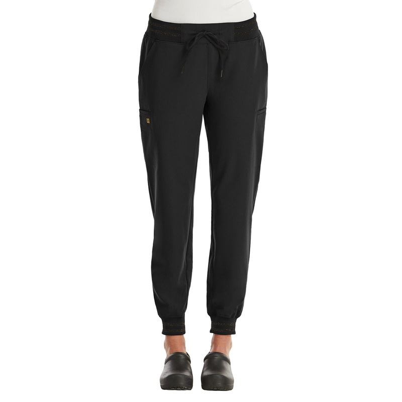 Women's Six-Pocket Full Waistband Jogger Pant - 6902 - Black