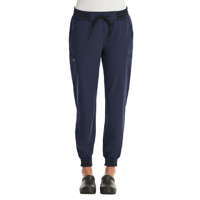 Women's Six-Pocket Full Waistband Jogger Pant - 6902 - Heather Navy