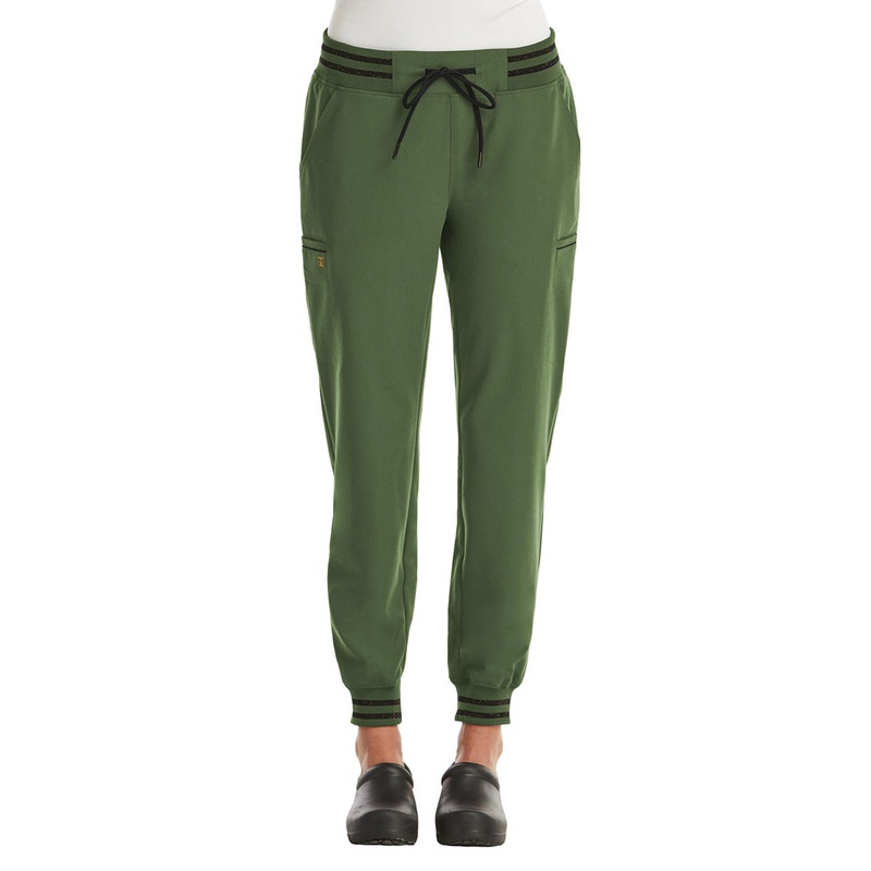Women's Six-Pocket Full Waistband Jogger Pant - 6902 - Olive