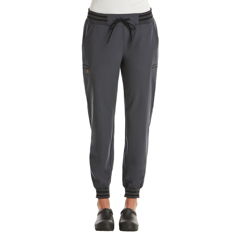 Women's Six-Pocket Full Waistband Jogger Pant - 6902 - Pewter