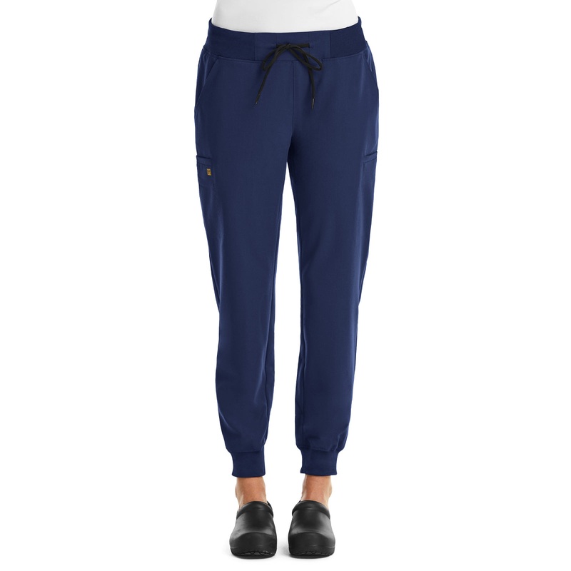 Women's Six-Pocket Mid Rise Convertible Drawcord Jogger Pant - 6903 - Navy
