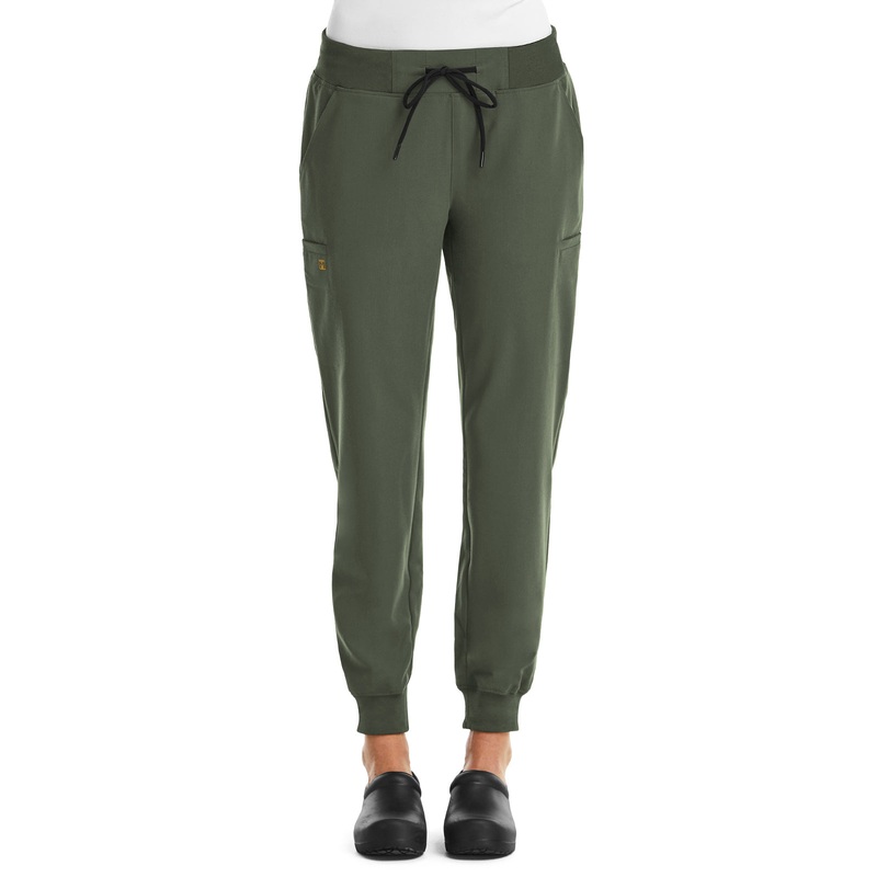 Women's Six-Pocket Mid Rise Convertible Drawcord Jogger Pant - 6903 - Olive