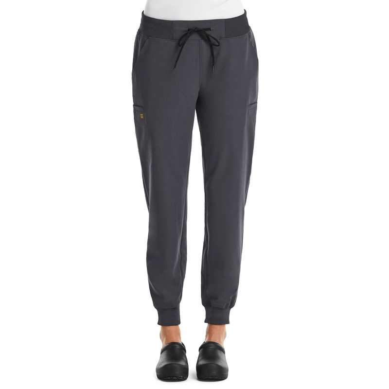 Women's Six-Pocket Mid Rise Convertible Drawcord Jogger Pant - 6903 - Pewter