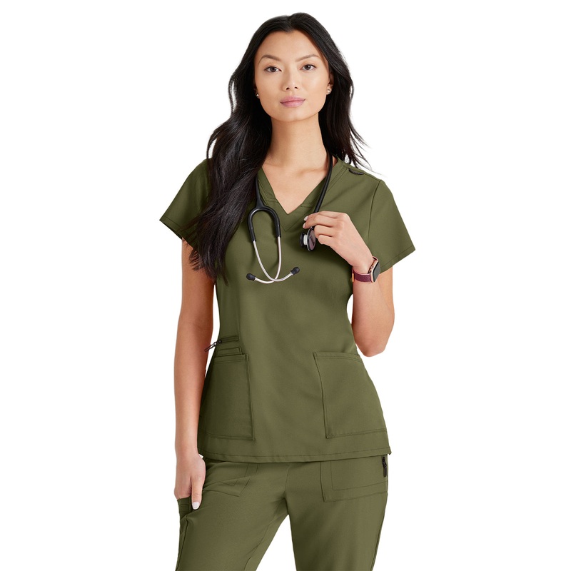 Women's Tool Strip Detail Top - BUT167 - Olive