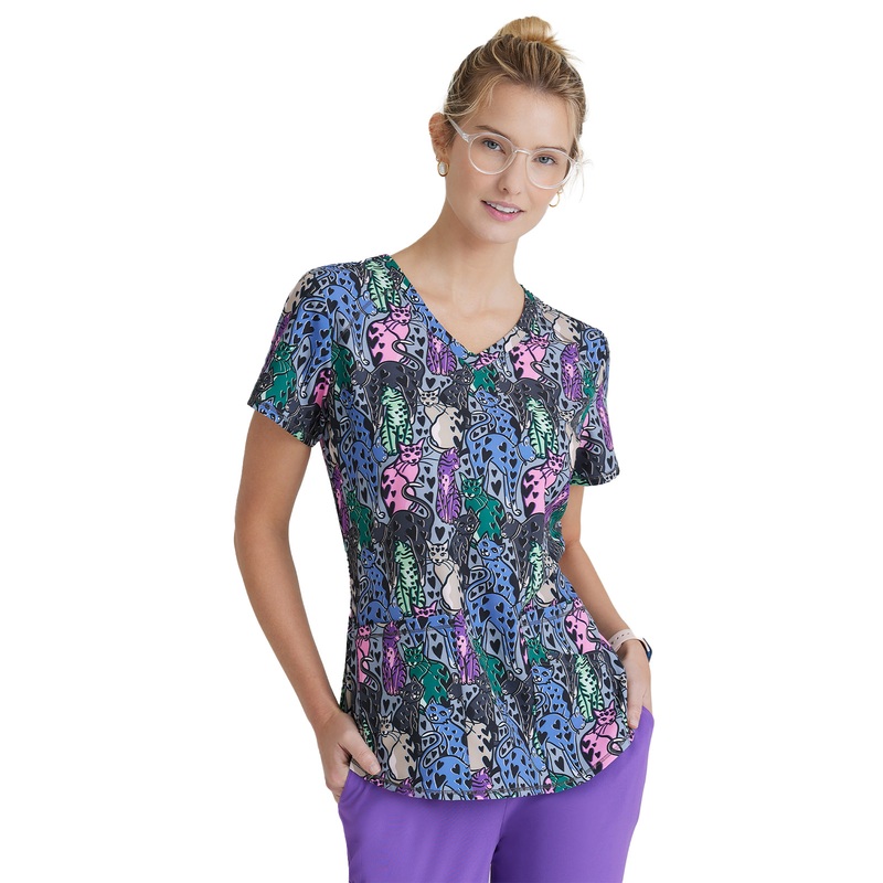 Women's Wrinkle Release Top - SKT021 - Hearts On Hearts
