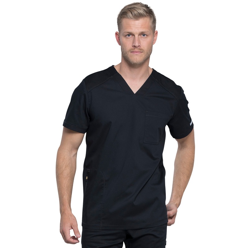 Men's 2-Pocket V-Neck Top - WW603 - Black