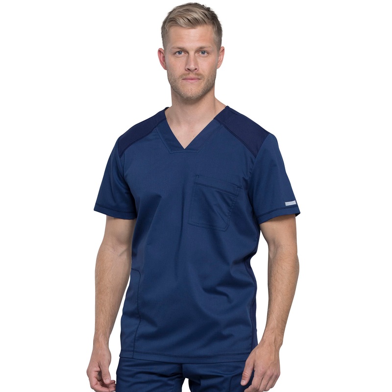 Men's 2-Pocket V-Neck Top - WW603 - Navy