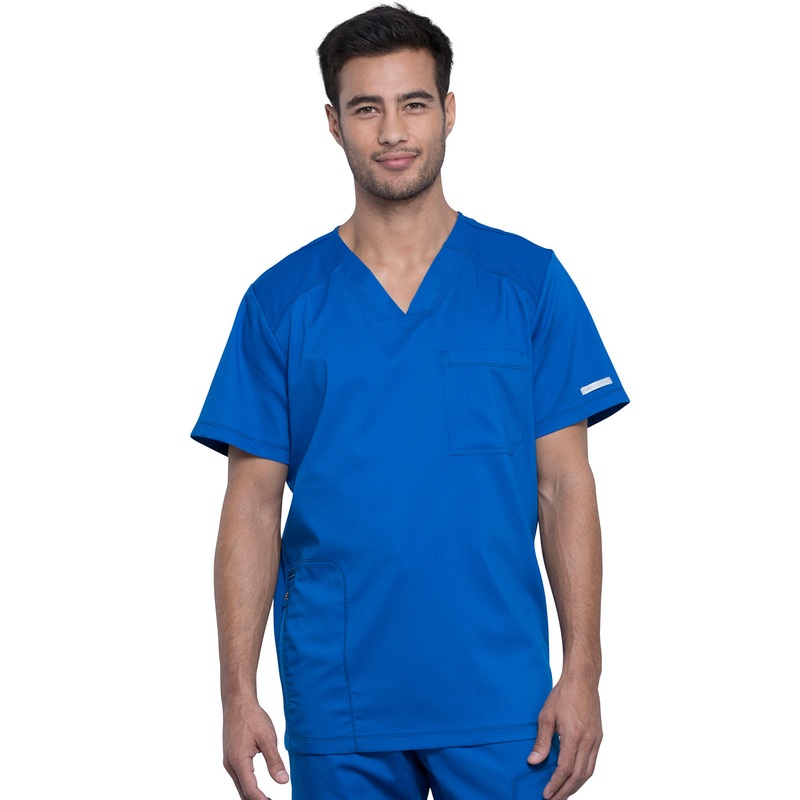 Men's 2-Pocket V-Neck Top - WW603 - Royal