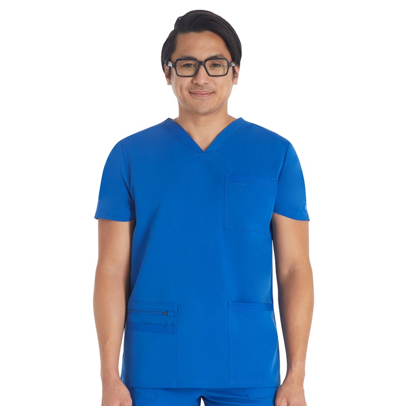 Men's 4-Pocket V-Neck Top - DK672 - Royal
