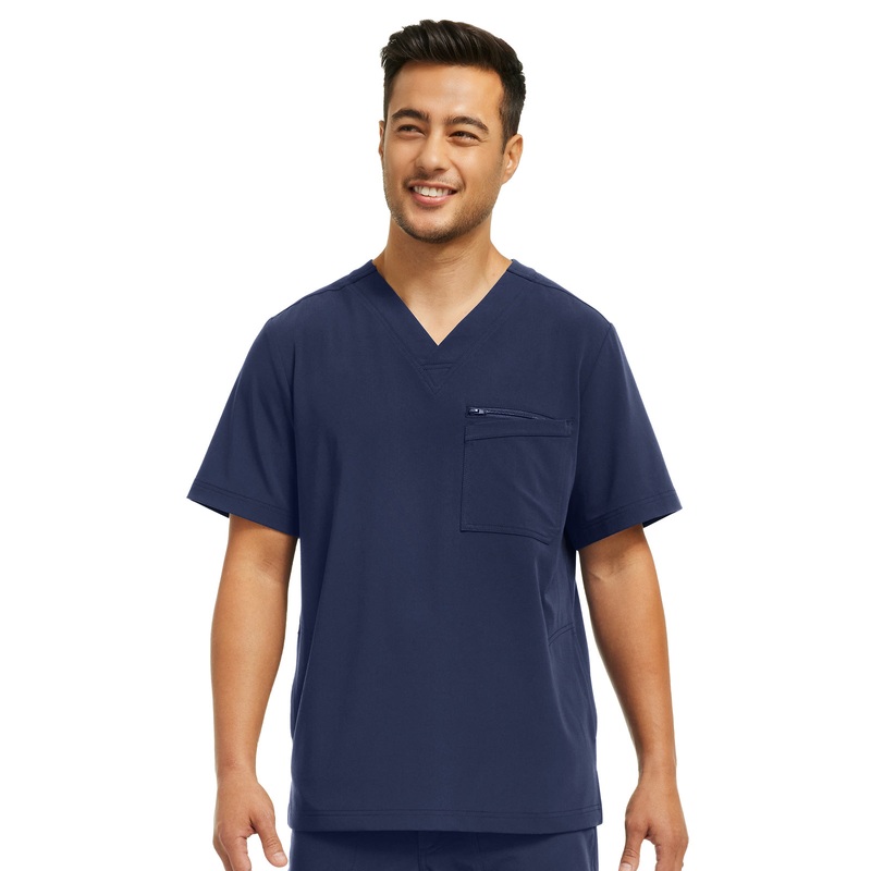 Men's 4-Pocket V-Neck Top - WT151 - Navy