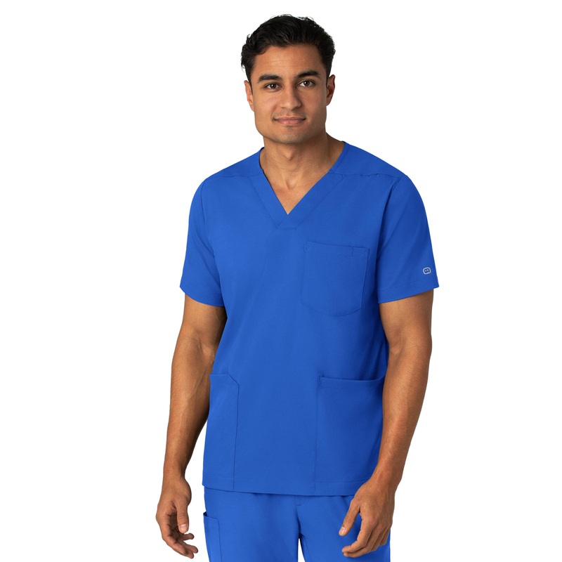 Men's Four-Pocket V-Neck Top - 6351 - Royal
