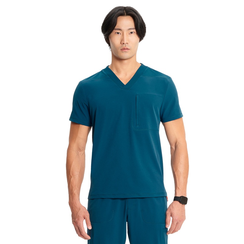 Men's V-Neck Top - IN700A - Caribbean Blue
