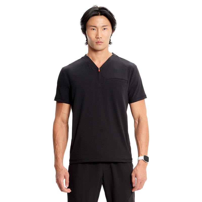 Men's V-Neck Top - IN702A - Black