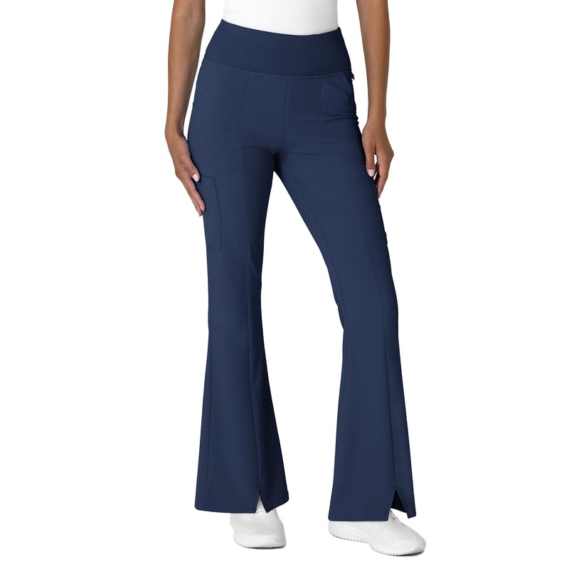 Women's Seven-Pocket Front Slit Flare Pant - 5534 - Navy