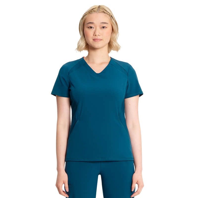 Women's V-Neck Top - IN620A - Caribbean Blue