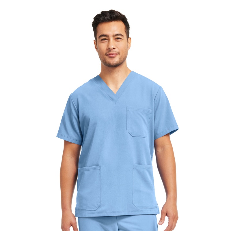 Men's 3-Pocket V-Neck Top - WT149 - Ceil Blue