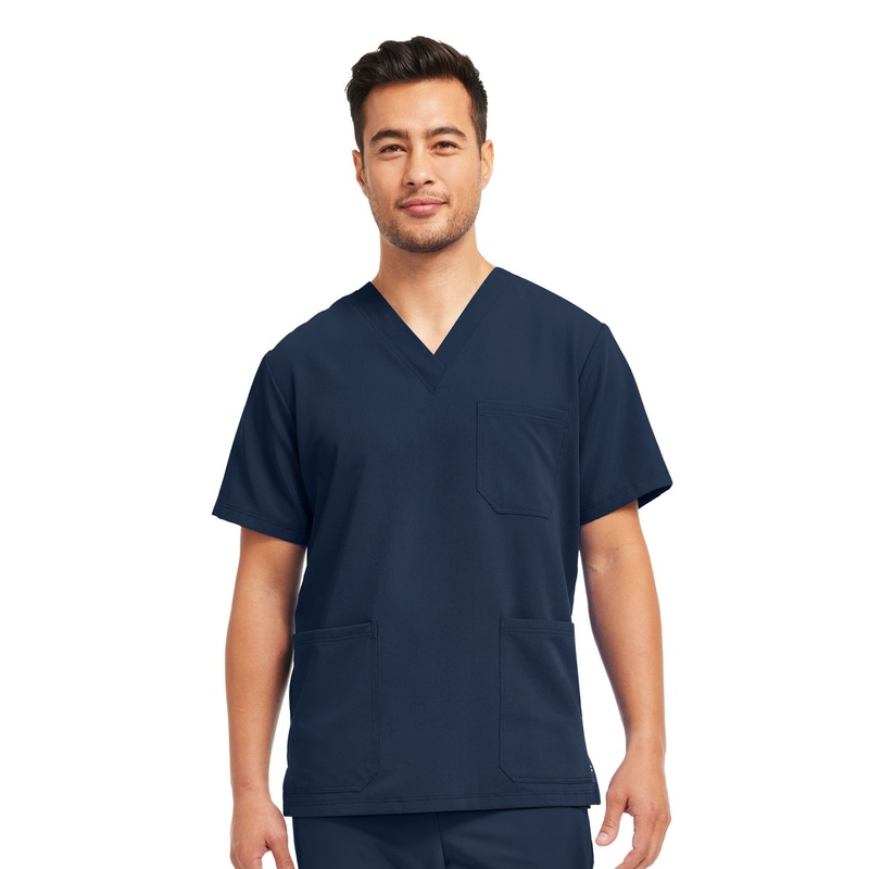Men's 3-Pocket V-Neck Top - WT149 - Navy