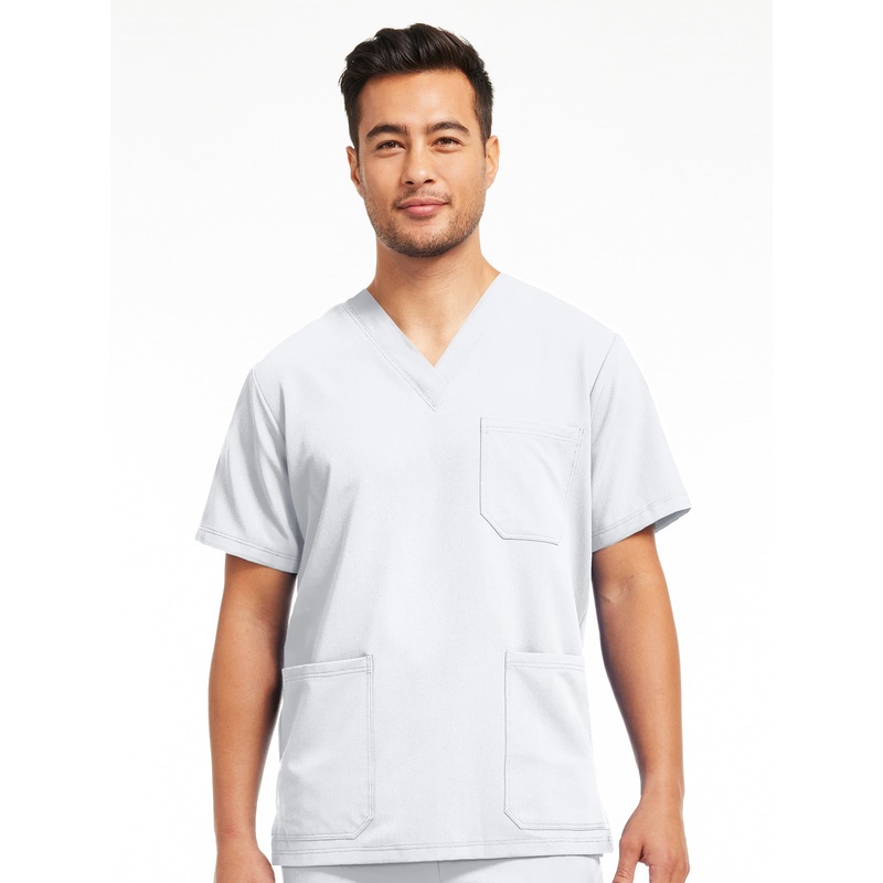 Men's 3-Pocket V-Neck Top - WT149 - White