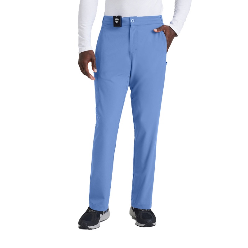 Men's 7 Pocket Button Slim Straight Pant - BUP628 - Ciel Blue
