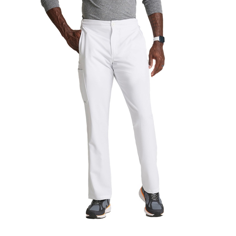 Men's 7 Pocket Button Slim Straight Pant - BUP628 - White