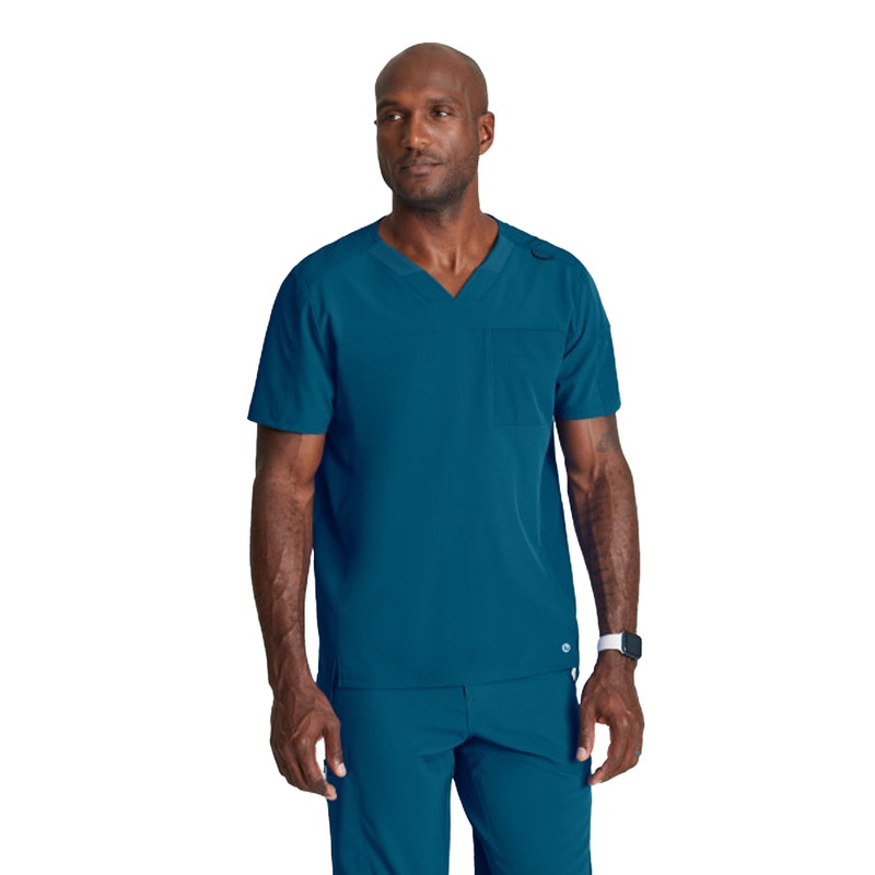 Men's Two-Pocket Ribbed V-Neck Velocity Top - BOT195 - Bahama