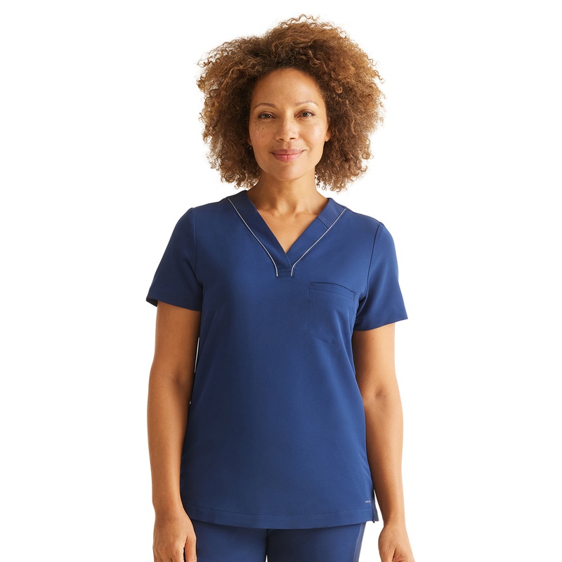 Women's 1-Pocket Stella V-Neck Top - 700 - Navy