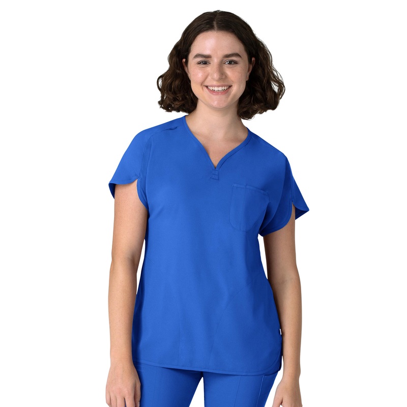 Women's Three-Pocket Y-Neck Dolman Top - 6634 - Royal