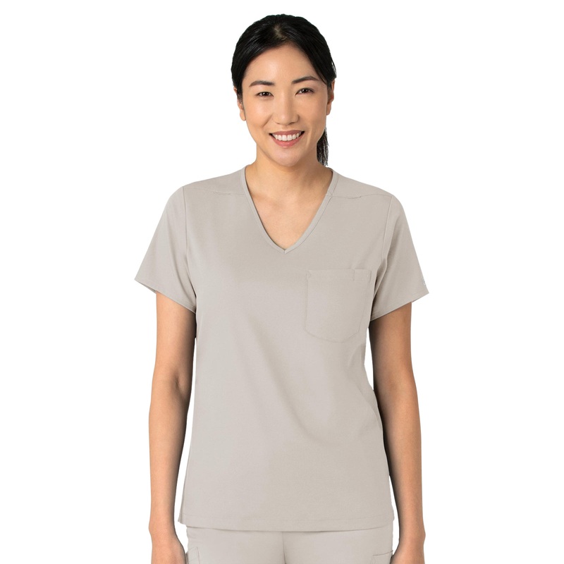 Women's Two-Pocket Tuck-In V-Neck Top - 6151 - Cloud