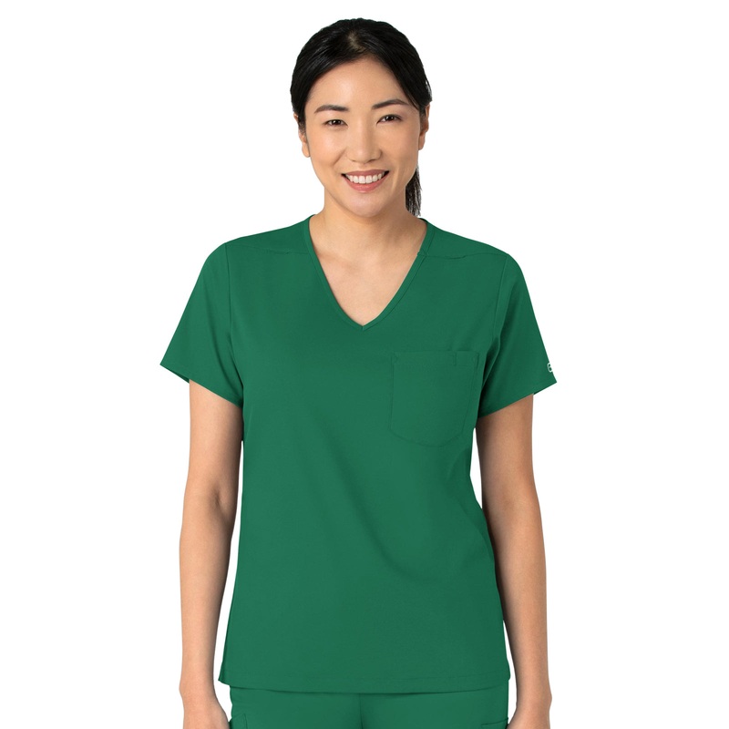 Women's Two-Pocket Tuck-In V-Neck Top - 6151 - Hunter