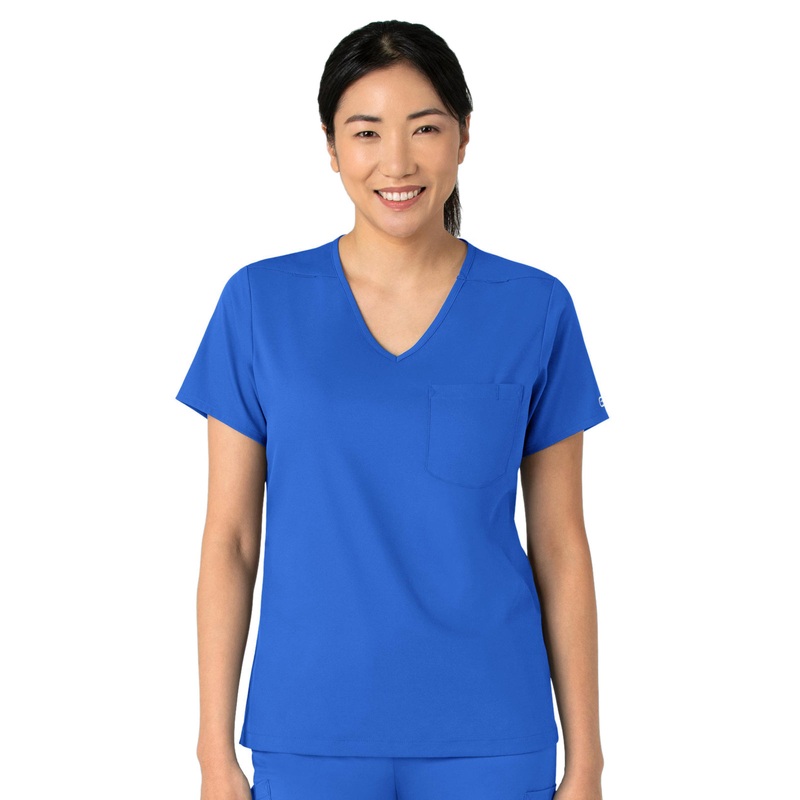 Women's Two-Pocket Tuck-In V-Neck Top - 6151 - Royal