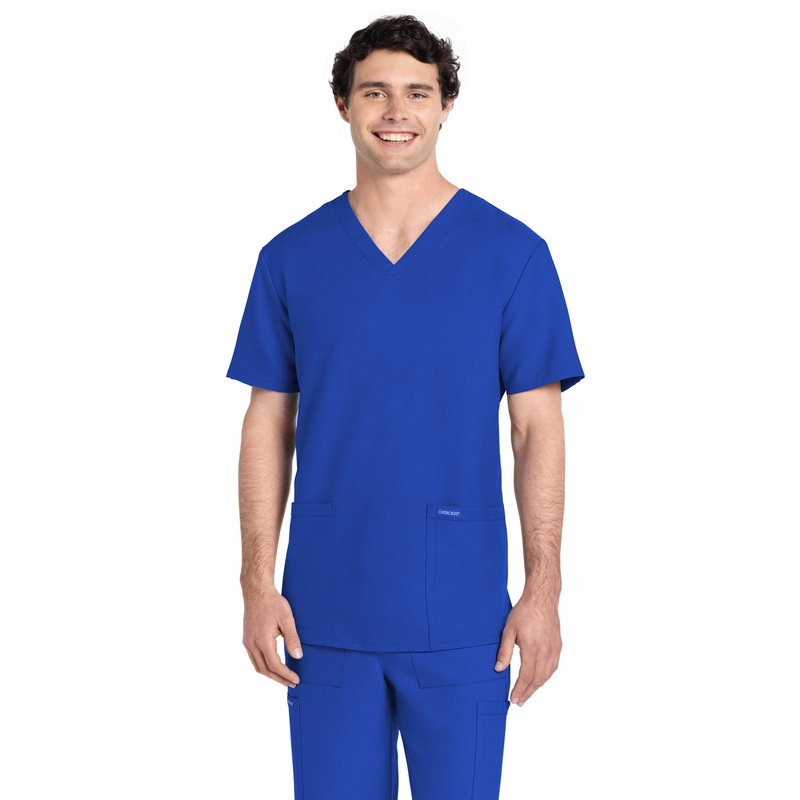 Men's 2-Pocket V-Neck Top - CK784A - Royal