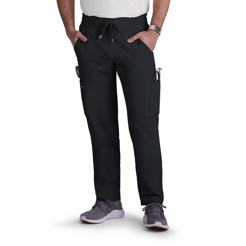 Men's 6-Pocket Drawstring Elastic Waist Neuro Pant - C601 - Black