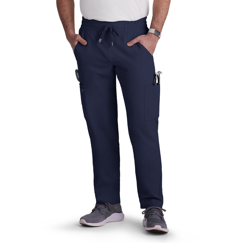 Men's 6-Pocket Drawstring Elastic Waist Neuro Pant - C601 - Navy