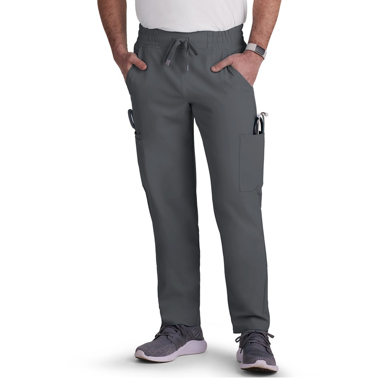 Men's 6-Pocket Drawstring Elastic Waist Neuro Pant - C601 - Pewter