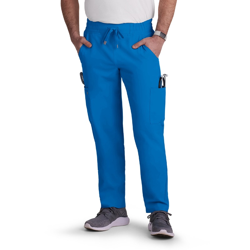Men's 6-Pocket Drawstring Elastic Waist Neuro Pant - C601 - Royal Blue