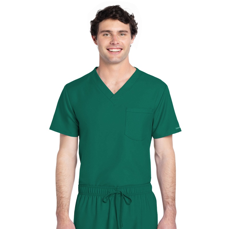 Unisex 1-Pocket V-Neck Top - CK778A - Hunter Green