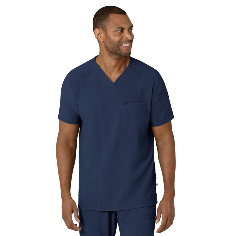 Men's V-Neck Five-Pocket Top - 6834 - Navy