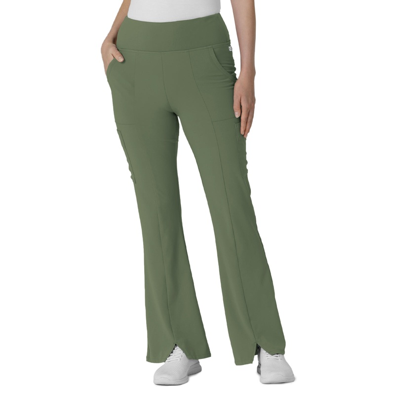 Women's Seven-Pocket Front Slit Flare Pant - 5534 - Olive