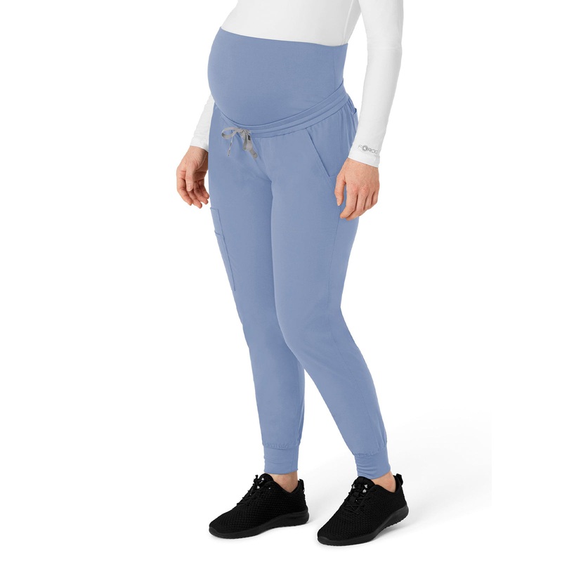 Women's Seven-Pocket Maternity Jogger Pant - C54113 - Ceil Blue