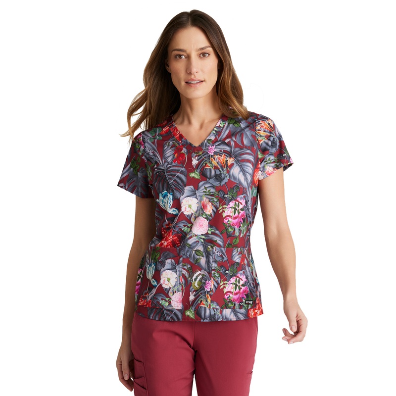 Women's Print Top - GRST154 - Palm Garden